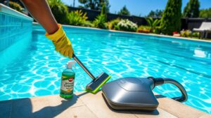 pool algae cleaning steps